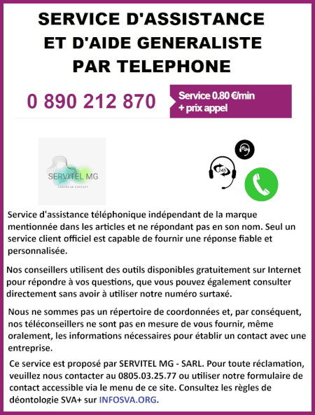 SERVICE ASSISTANCE ET AIDE PAR TELEPHONE